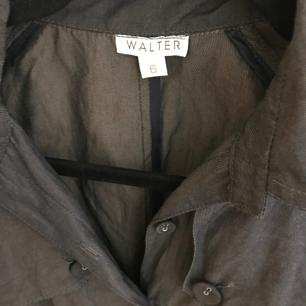 Walter Metallic Grey-Blue Shirt Dress Size 6, EUC! - Picture 2 of 7